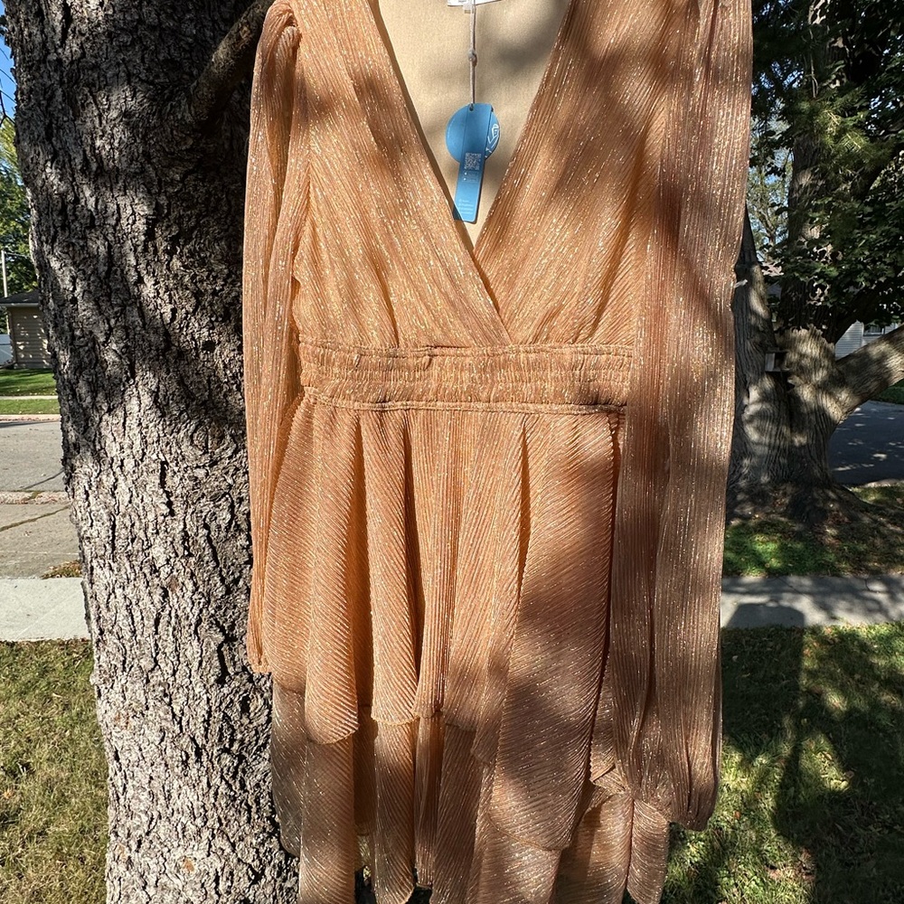 Cupshe Gold Shimmer Dress
